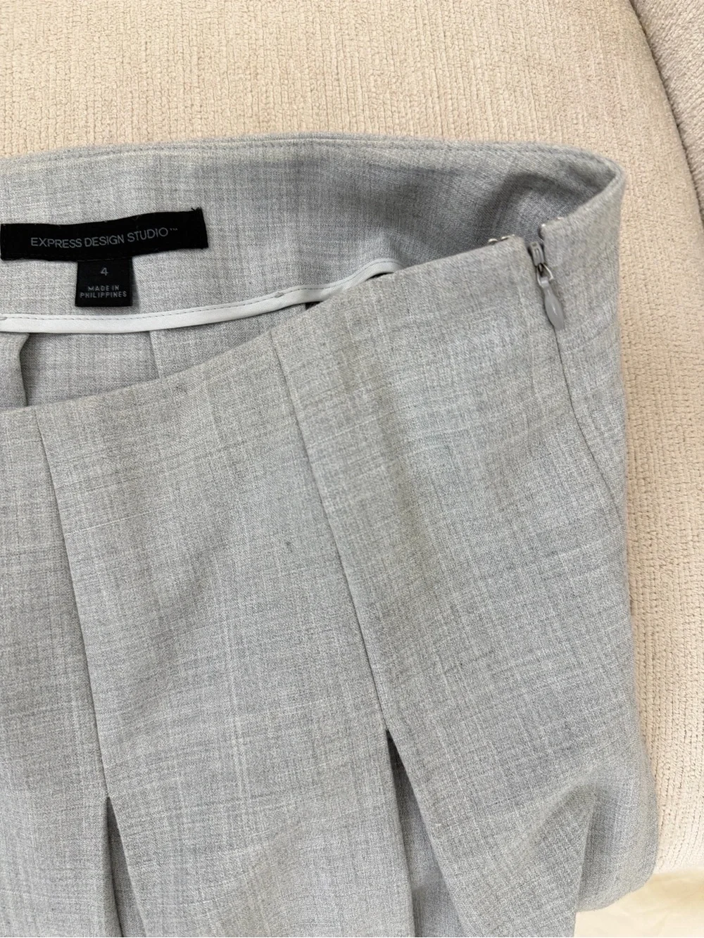 Express Grey Pleated Skirt - Classic Skater Silhouette